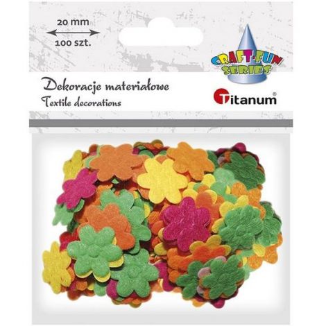 Naklejki z filcu Titanum Kwiatki, 100szt